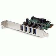 Carte contrôleur PCI Express à  4 ports USB 3.0 SuperSpeed - Adaptateur PCIe avec UASP et alimentatio