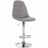 Décoshop26 - Tabouret de bar x1 avec repose-pieds hauteur réglable pivotant assise en tissu gris cadre métallique chromé 10_0004846 - gris 3000252 Décoshop26 - Tabouret de bar x1 avec repose-pieds hauteur réglable pivotant assise en tissu gris cadre métallique chromé 10_0004846 - gris 3000252