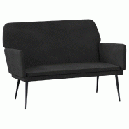 Helloshop26 - Banc banquette 108 x 79 x 79 cm velours noir - noir métal 3000588847766