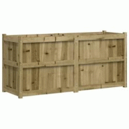 Helloshop26 - Jardinière bac lit surélevé plantes fleurs terrasse jardin 150 x 50 x 70 cm bois de pin imprégné marron 02_0037446 - 3000213870404 Helloshop26 - Jardinière bac lit surélevé plantes fleurs terrasse jardin 150 x 50 x 70 cm bois de pin imprégné marron 02_0037446 - 3000213870404