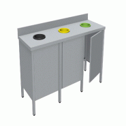 ITALCONCEPT L2G Meuble De Tri Inox 304, 3 Portes, Sans, 900 x 1800 x 600mm - 3616350138460