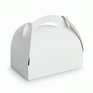 Packissimo Boites poignées blanches en carton 18 x 16 x hauteur 7 cm par 50 pièces - blanc en carton BBP18x16x7