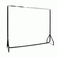 Portant droit fixe 180x150 cm Noir Chromé - Roulettes optionnelles Réf. 43364