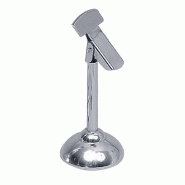 Porte étiquette pied tube chromé H 7cm + pince - par 3 - pied chromé lesté, alliage traité, matière principale : inox