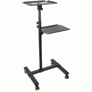 StarTech.Com Table Vidéoprojecteur et Ordinateur Portable - Support Projecteur Robuste (2 Étagères, max. 10kg chacune) - Ajustable en Hauteur - Chariot Présentation Mobile - Roues Vérouillables