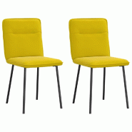 VidaXL Chaises à manger lot de 2 Jaune Velours Modèle Kerlis - 4101216