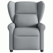 VidaXL Fauteuil de massage inclinable Gris clair Tissu Modèle Pervalia - 8721158336729