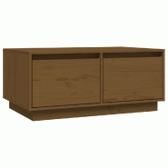 VidaXL Table basse Marron miel 80x50x35 cm Bois massif de pin Modèle Polaris Bois - 814442