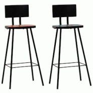 VidaXL Tabourets De Bar Lot De 2 Bois Massif De Récupération - 245392 VidaXL Tabourets De Bar Lot De 2 Bois Massif De Récupération - 245392