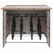 Abri de vélo 3 pcs Marron 215 x 206 x 157 cm Métal Modèle AbriSymbiose 188 - 8721288746924