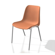 Chaise collectivité Coque universelle - Polypropylène - Orange - Pieds métal chromé - lot de 6 Chaise collectivité Coque universelle - Polypropylène - Orange - Pieds métal chromé - lot de 6