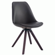 CLP Chaise Calais pivotante pieds carrés Noyer/Noir - noir polyester 152303701 CLP Chaise Calais pivotante pieds carrés Noyer/Noir - noir polyester 152303701