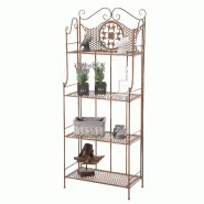 CLP Etagère Anika en fer avec 4 étagères Marron antique - marron métal 151149632