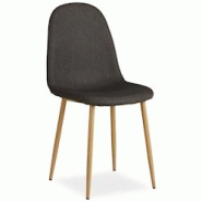 Décoshop26 - Chaise de salle à manger cuisine confortable et moderne en tissu anthracite pieds métal aspect bois CDS06003 - 3000431569609 Décoshop26 - Chaise de salle à manger cuisine confortable et moderne en tissu anthracite pieds métal aspect bois CDS06003 - 3000431569609
