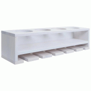 Décoshop26 - Etagère murale design moderne pour 4 bouteilles et 6 verres 12 x 48 x 12 cm en bois blanc 04_0009091 - 3000267311496