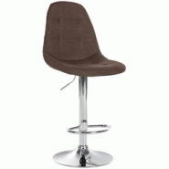 Décoshop26 - Tabouret de bar x1 avec repose-pieds hauteur réglable pivotant assise en tissu marron cadre métallique chromé 10_0004843 - marron 300 Décoshop26 - Tabouret de bar x1 avec repose-pieds hauteur réglable pivotant assise en tissu marron cadre métallique chromé 10_0004843 - marron 300