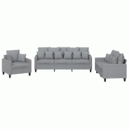 Ensemble de canapés 3 pcs coussins gris clair tissu Modèle AbriTradition 21 - 8721012065994