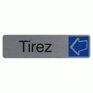 Exacompta - Réf. 67156E - 1 Plaque adhésive imitation aluminium Tirez - 16,5X4,4 cm - Gris - gris 67156E