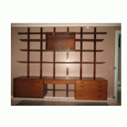 Grande étagère avec bureau en palissandre de rio, vv mobler - 1960