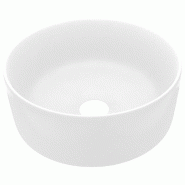 Helloshop26 - Lavabo rond diamètre 40 cm de luxe 40x15 cm céramique blanc mat 02_0002751 - 3000102541538