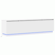 Helloshop26 - Meuble TV moderne avec rangement 180 x 38 x 49 cm éclairage LED ambiance contemporaine en bois d'ingénierie blanc 02_0056008 - blanc B