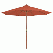 Helloshop26 - Parasol d'extérieur avec mât en bois 300 cm terre cuite 02_0008250 - Bambou 3000441147767