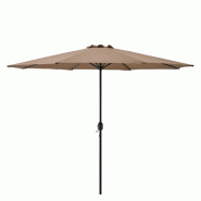 Helloshop26 - Parasol de jardin solide résistant au rayonnement uv imperméable polyester acier 300 cm beige 03_0005908 - beige acier 3000695599787