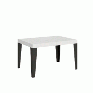 Itamoby Table extensible 140/224x80cm Frêne blanc flamme pieds anthracite - blanc 8050598901090