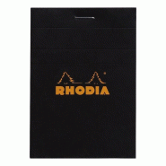 Lot de 10 RHODIA Bloc 80 feuilles couverture noire format 7,4x10,5 cm réglure 5x5 80g - 3037921120095