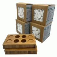OIO NATURA Lingettes compressées biodégradables OIO NATURA par OIO (paquet de 800 unités) + 2 bases quadruples en bambou - blanc 221016_0