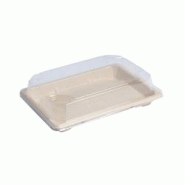 Packnwood FHC - 200Pcs - Barquette pulpe avec couvercle PS transparent 'Itto' - 188x130x15mm - micro-ondable - Bagasse Packnwood FHC - 200Pcs - Barquette pulpe avec couvercle PS transparent 'Itto' - 188x130x15mm - micro-ondable - Bagasse