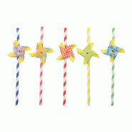 Papstar 50 pailles, papier Ø 6 mm - 20 cm couleurs assorties "Windmill" - 48239085