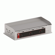 Plancha professionnelle lisse gaz en acier décarburé 3 zones - 900x400 - PPSG900A