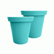 PLAST'UP ROTOMOULAGE Pot de fleurs rond xxl delight 75l- lot de 2 - MENTHEFRAICHE - bleu 0637962080384