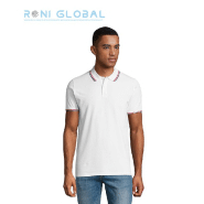 Polo de travail homme manches courtes en coton - PRESTIGE SOL'S - Rayures contrastées et patte 2 boutons Polo de travail homme manches courtes en coton - PRESTIGE SOL'S - Rayures contrastées et patte 2 boutons