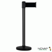 Poteau Alu Noir laqué à sangle Noir 3m x 100mm sur socle portable - 2700016 Poteau Alu Noir laqué à sangle Noir 3m x 100mm sur socle portable - 2700016