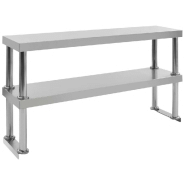 Vidaxl étagère de table de travail 2 niveaux 120x30x65 cm inox 51193