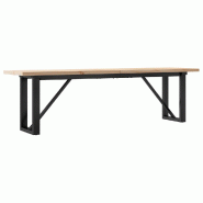 VidaXL Table basse cadre en O 160x40x45,5 cm bois de pin massif acier Modèle Orion Plus - 8721102674709