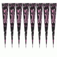 50. Guirlande de fanions pailletée anniversaire rose noir - 9900606