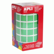 Apli 2832 gommettes carrées, 15x15 mm, en rouleau, coloris vert - 8410782124788