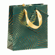 Clairefontaine Lot de 5 Sac cadeau Emeraude, très petit format (12x4,5x13,5 cm), papier 170 g/m², ruban satin assorti - 3329682129142