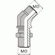 Coude 45° mâle ORFS x mâle cloison ORFS - OCMCL40404 - CMORFSCL 9/16 45 - Ø 9/16' (14.28 mm)
