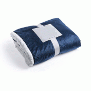 Couverture Bleue Au Design Bicolore Élégant, Douce Association De Polaire « Coral Fleece » Et De Sherpa (380 G/M²) - 8414271018114_0