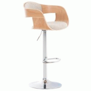 Décoshop26 - Tabouret de bar x1 design scandinave en tissu crème et structure en bois clair 10_0005050 - 3000252431307 Décoshop26 - Tabouret de bar x1 design scandinave en tissu crème et structure en bois clair 10_0005050 - 3000252431307