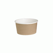 ECOLOMIQUE - 25 Pcs - Pot ronde en carton "Deli" - 480 ml, Ø11 cm, Hauteur: 7 cm - marron en carton ECO210DELIP16BR