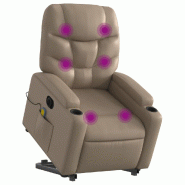 Fauteuil inclinable de massage électrique cappuccino similicuir Modèle Jorellis - 8721012171732
