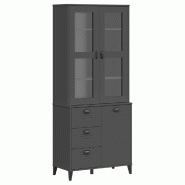Helloshop26 - Buffet bahut commode armoire meuble de rangement organisateur cuisine salle de séjour salon 80 x 40 x 190 cm bois 02_0036623 - verre 30