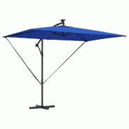 Helloshop26 - Parasol déporté en banane 294 x 200 x 270 cm ajustable durable moderne jardin en polyester azur 02_0058768 - aluminium 3000240761744