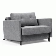 INNOVATION LIVING  FAUTEUIL DESIGN SOFABED CUBED 02 ARMS TWIST GRANITE CONVERTIBLE LIT 200*90CM