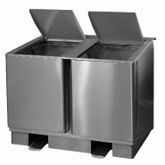 ITALCONCEPT L2G Poubelle De Tri Selectif Inox 304 A Ouverture , 950 x 800 x 500mm - 3616350230430